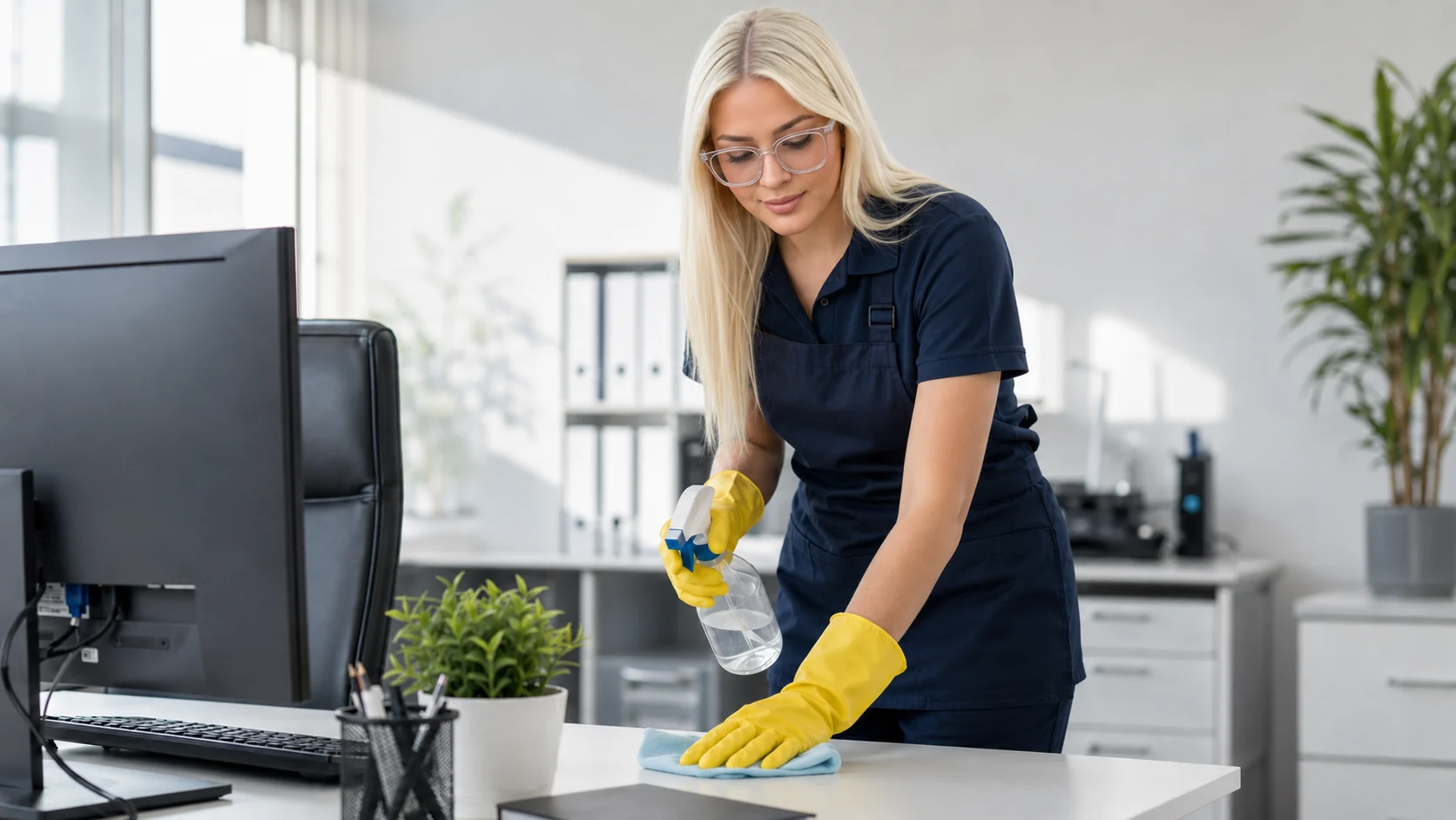 High Cleaning Core professional cleaning a modern workspace